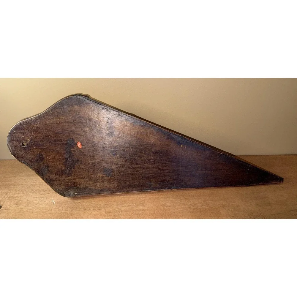 Vintage Bamboo Wall Pocket Planter Conical Wood Sconce Tiki MCM 28.5 Inch